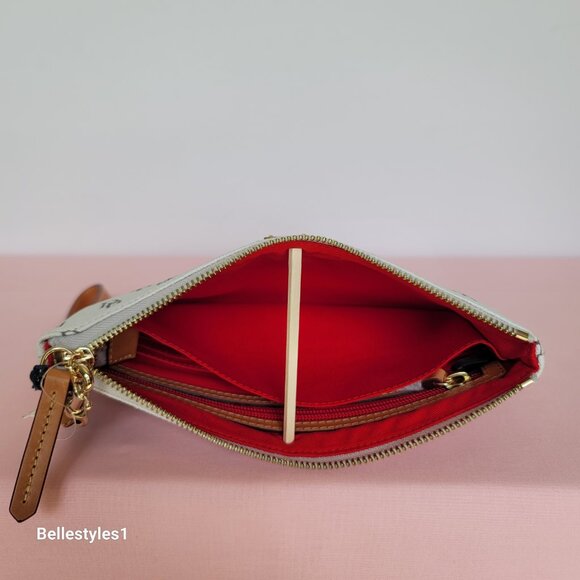 DOONEY & BOURKE Blakely Signature Logo Print Large Wristlet- Bone color ⭐ - Picture 15 of 16